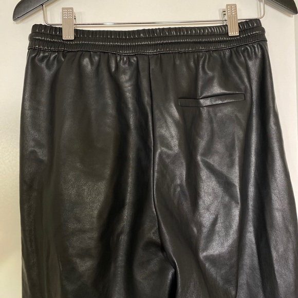 Zara Faux Vegan Leather Jogger Trousers Pants - Picture 10 of 14